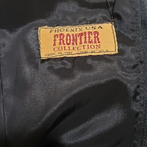 Phoenix USA Black Suede Skirt Size 4 VTG Frontier Collection 100% Authentic - Picture 3 of 5